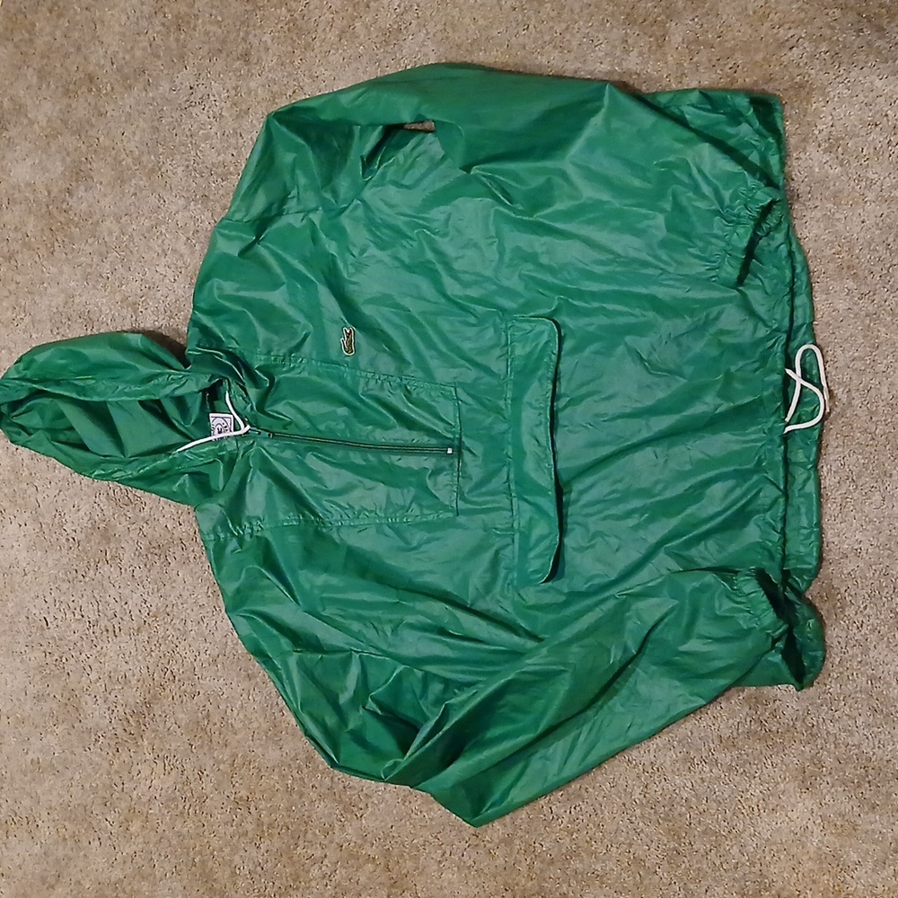 Men's Vintage 80's IZOD LaCoste Green NYLON Alligator WINDBREAKER Gator JACKET L - Picture 3 of 9